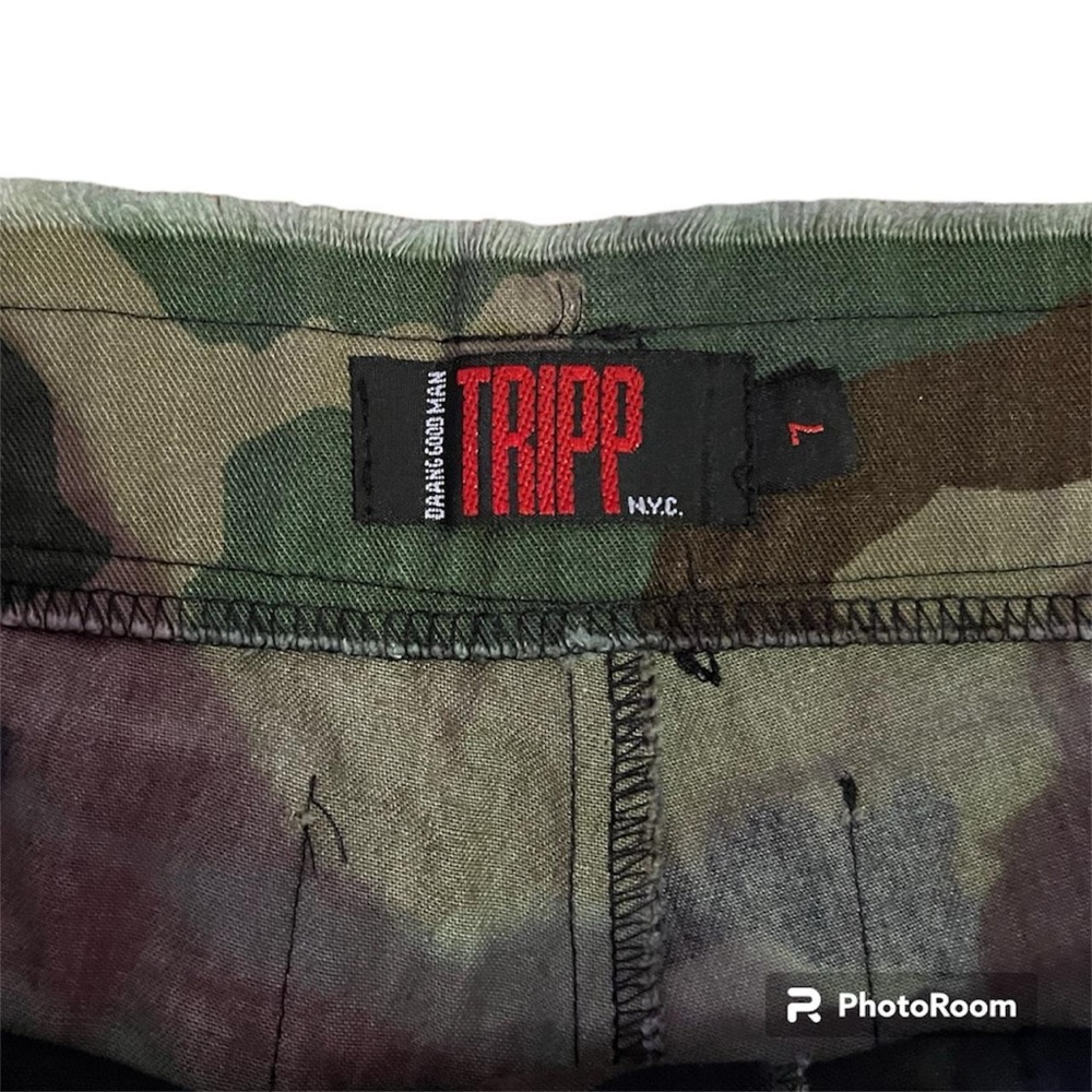 super rare 1990s TRIPP NYC camo shorts